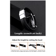 YHWH YHVH Hebrew Name of God Tetragrammaton Layered Leather Bracelet with Stainless Steel Buckle, Jewish Jehovah Bangle Israelite Religious Jewelry Gifts for Men Women, 8.26''