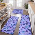 thumbnail image 2 of Purple Butterfly Pattern Kitchen Rugs Sets Of 3,Kitchen Runner Rugs Non Skid Washable,Decorative Kitchen Floor Mats for Kitchen,Sink,Laundry,17"x30"+ 17"x47" + 17"x59", 2 of 6