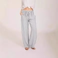 thumbnail image 2 of Women's Wide Leg Pants with Pockets High Waist Adjustable Knot Loose Casual Trousers Business Work Casual Pants, 2 of 9