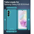 thumbnail image 2 of for Samsung Galaxy A35-5G Case, with Screen Protector, Port Protection, Full-Body Non-Slip Silicone Rubber Covered, 3-Layer Heavy Duty Drop-Proof Cover Phone Case, Teal, 2 of 14