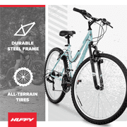 Huffy 26 Rock Creek Mountain Bike, Fits Riders 60+, Teal, Adult, Women's