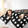 thumbnail image 4 of Manfei Rugby Ribbon Teens Bedding Comforter Set, Fashion Abstract Twin Comforter Sets, Black White Polkadots Reversible Bedding Set, Lightweight Room Decor, 2-Piece, 4 of 8