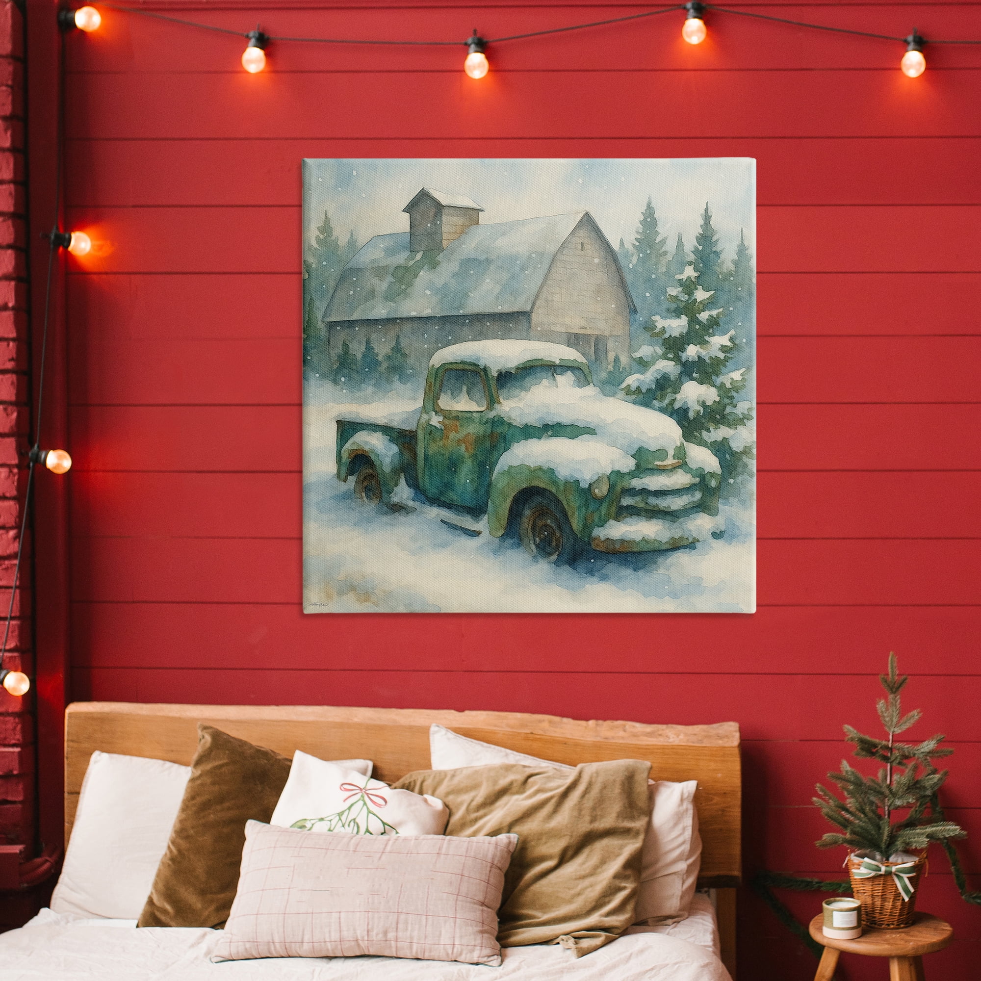 Stupell Industries Nostalgic Winter Farm Truck Canvas Wall Art, design by Antony Smith