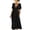 Black, variant on Virmaxy women summer dress 2026 Women's V-Neck Button Front Midi Dress Short Sleeve Cinched Waist A-Line Dress with Pockets for Casual Summer S-XXXL