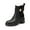 BLACK, variant on Women's Chunky Heel Ankle Boots, Slip-On Chelsea Boots with Buckle Strap and Lug Sole