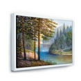 thumbnail image 3 of Designart 'Sunrise Glow Through The Pine & Fir Forest' Lake House Framed Canvas Wall Art Print, 3 of 5