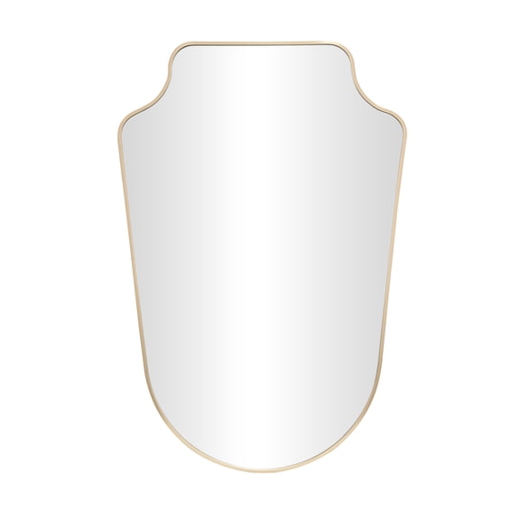 DecMode 24" x 36" Gold Arched Wall Mirror with Thin Frame