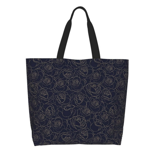 Disketp Copper-Gold Gloss Outline Rose1 Bolsa Tote Estampada para Mujer, Bolso de Hombro y de Mano para Compras y Viajes