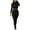 Black, variant on Brilliant 2 Piece Outfit for Women Casual Color Long-Sleeve Round-Collar Tops High Waist Pants Sports Suits-Coffee,M clothes under $5.00