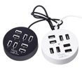 thumbnail image 4 of USB 8 Ports Boîte Multi Transmission de Données USB 2.0 Hub Forme Ronde Multi-Port Séparateur Chargeur Adaptateur Remplacement avec LED pour Appareils USB, Téléphone, Disque Flash USB, PC, Tablette (Noir), 4 of 5