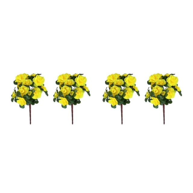 mmirethe 2x Faible Entretien Apparence Réaliste Faux Fleurs et Plantes Large Application Jaune 2Set