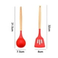 thumbnail image 2 of Juego de utensilios de cocina de silicona de 2 piezas con soporte - Juegos de herramientas y utensilios de cocina de regalo de cocina Silicona de madera, 2 of 5