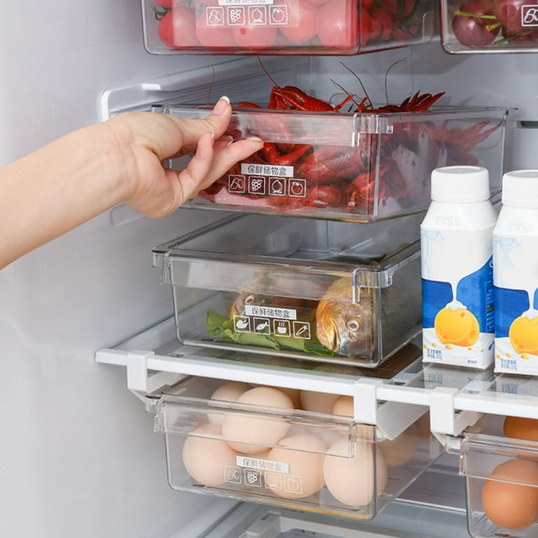 Refrigerator Fridge Organizers and Storage Clear with Handle & Lid