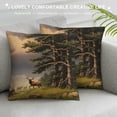 thumbnail image 3 of COMIO  Deer Throw Pillow Cover Elk in Rocky Mountains with Rocks Tree Wildlife Rectangle Pillow Cases Home Decorative Cushion Cover for Bed Sofa Brown, 3 of 5