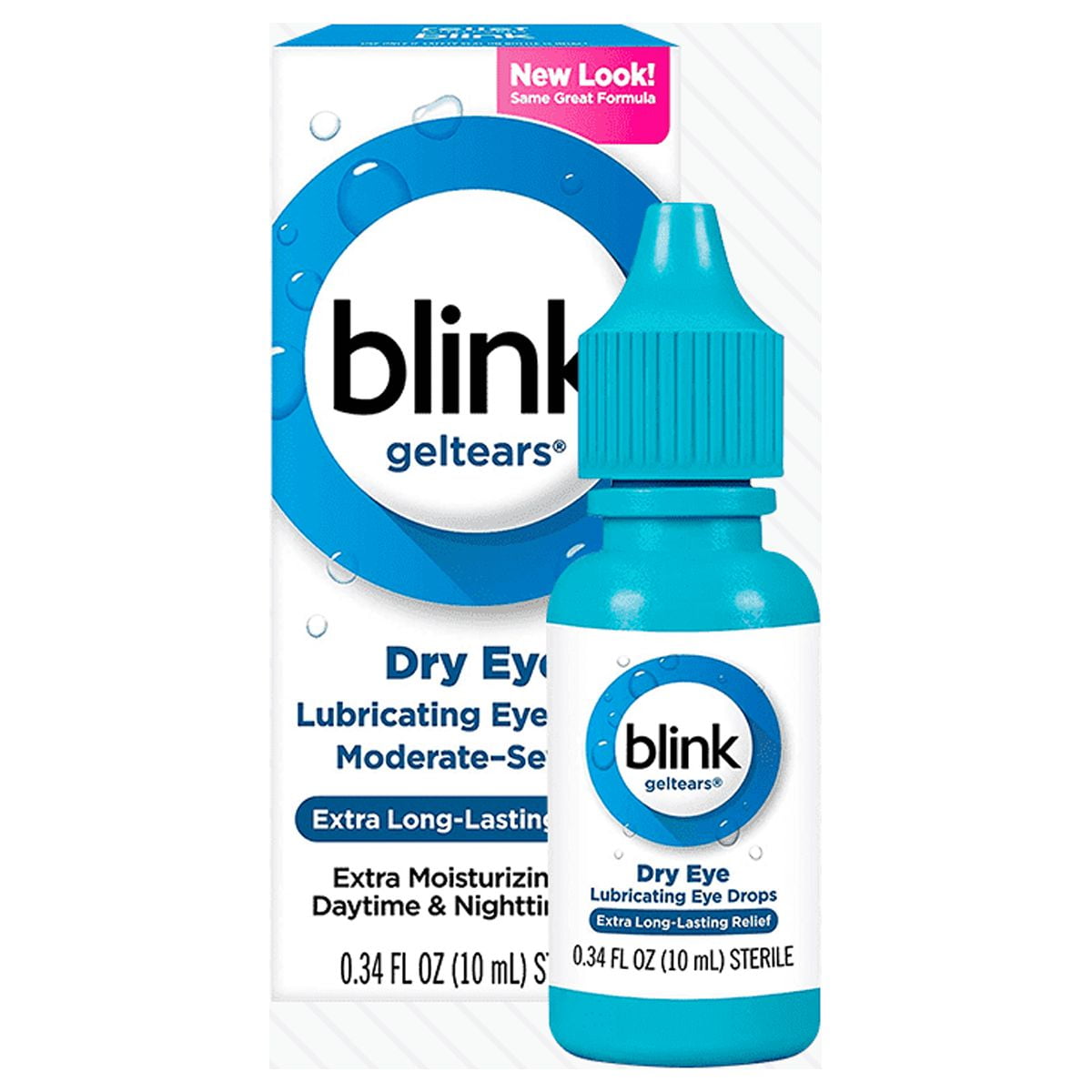 2 Pack - Blink Gel Tears Lubricating Eye Drops Moderate-Severe Dry Eye 10 ML Each