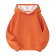 thumbnail image 6 of Dwellite Girls Hoodie Sweatshirt Long Sleeve Loose Lightweight Fashion Pullover Casual Solid Fall Tops with Pocket 2026 Orange 150, 6 of 7