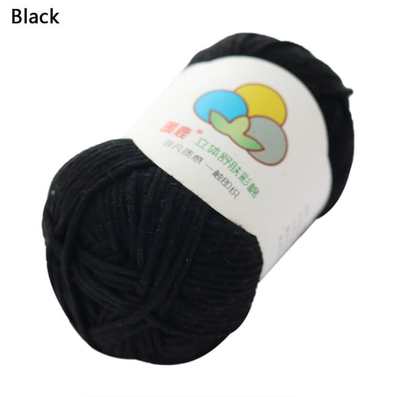 BloomLoom Tools Yarn 5 Strands of Milk Cotton,Warm Soft Scarf Sweater Wool Thread DIY Knitting,Black