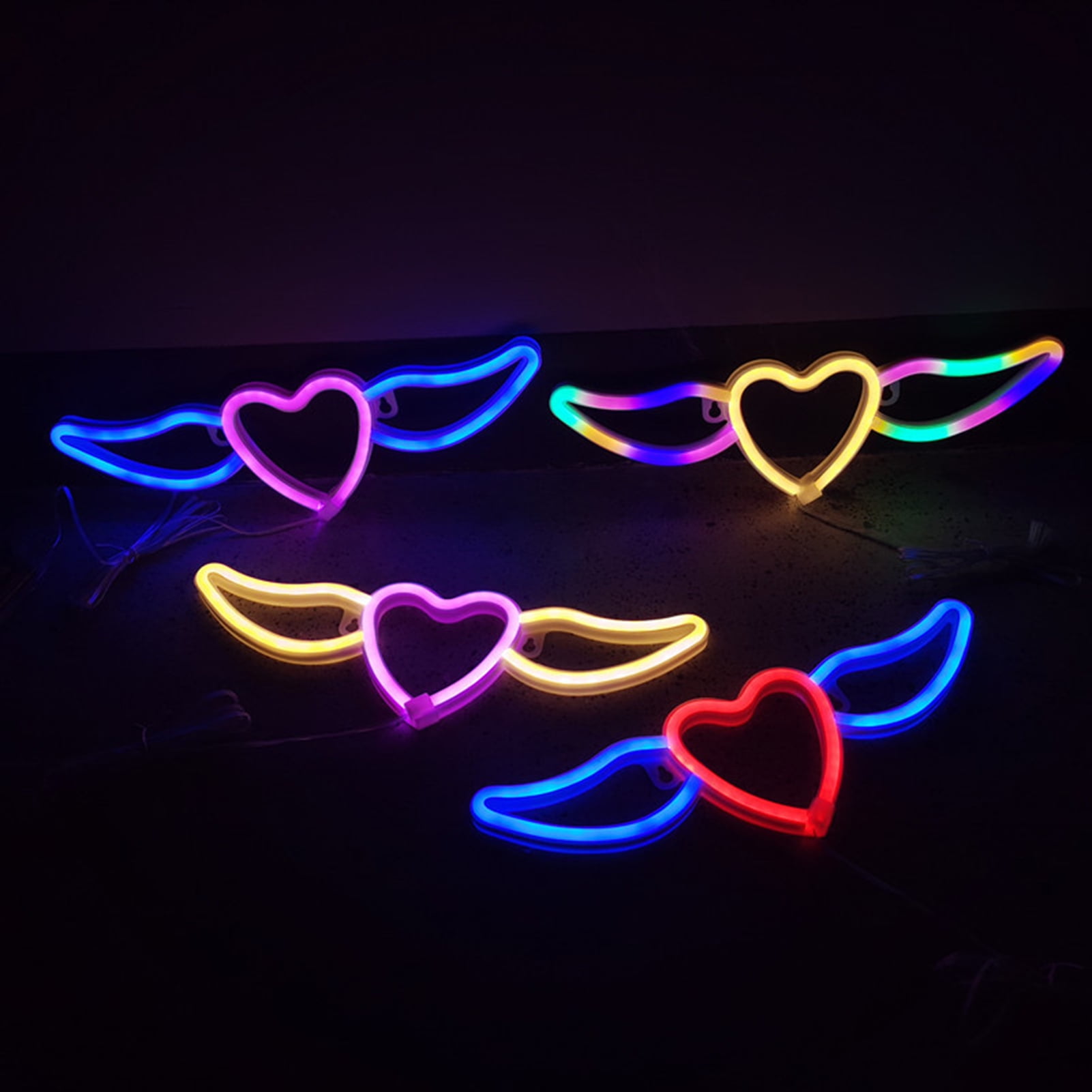 Angel - Devil Wings Neon Sign - Bird | Bedroom colorful For Bar Name  Wedding party etc Red | Pink | White | Green | Yellow
