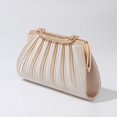 thumbnail image 6 of Jaucin Fashionable Women's Pleated Clutch Shell Shaped Mini Crossbody Bag Elegant Evening Handbag Wedding Party Purse with Chain Shoulder Strap, 6 of 8