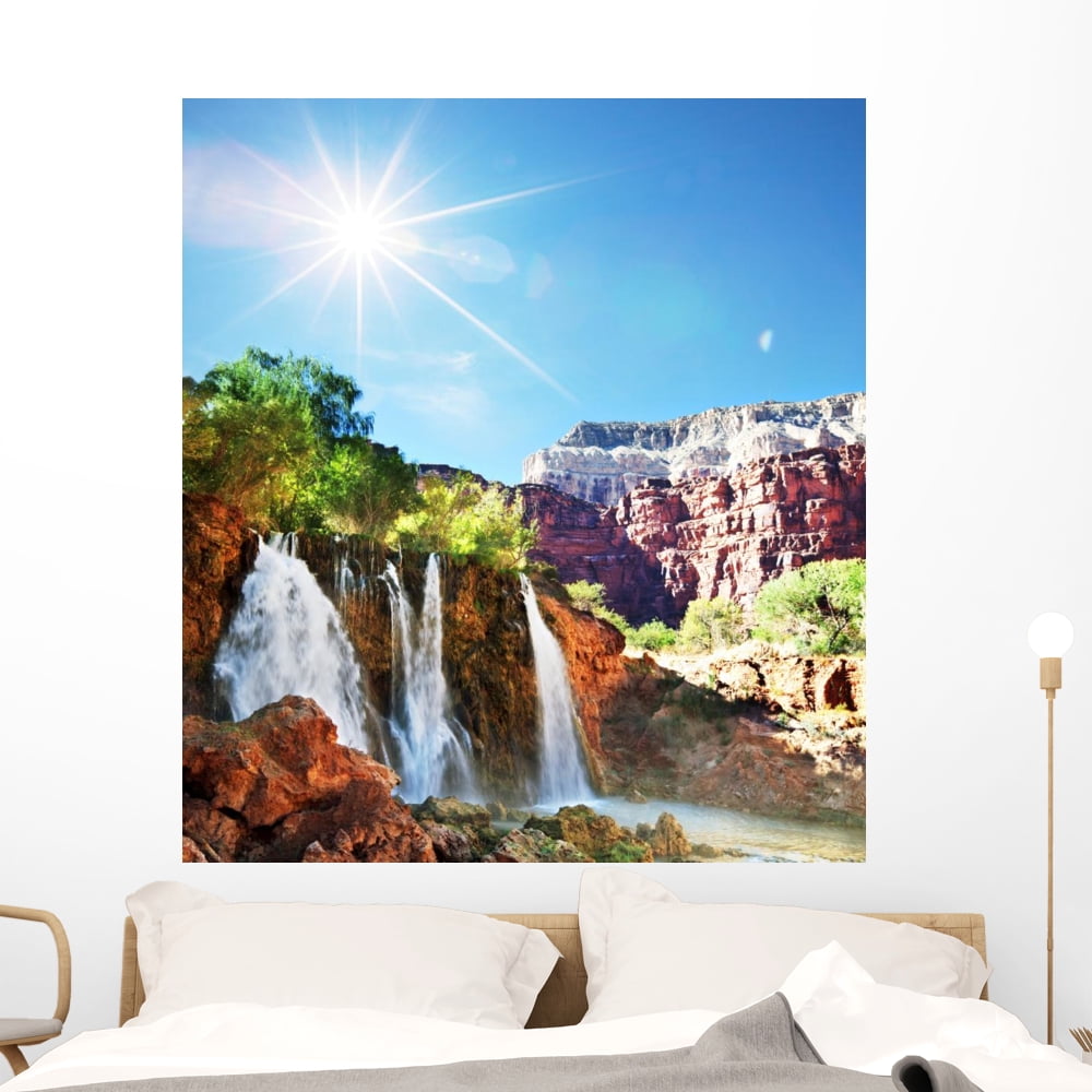 Tropical Waterfall Wall Mural by Wallmonkeys Peel and Stick Graphic (48 ...