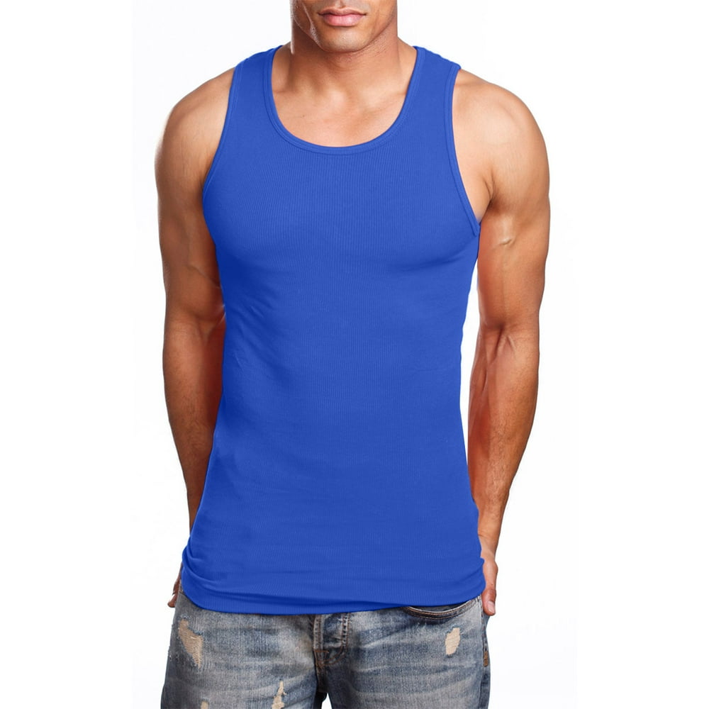 J. METHOD - J. METHOD Men's Comfy Ribbed Knit A-Shirts Undershirts Tank ...