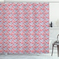 thumbnail image 1 of Ambesonne Norwegian Shower Curtain, Floral Art with Owl Motif, 69"Wx70"L, Sea Blue Dark Coral, 1 of 3