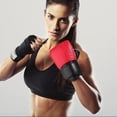 thumbnail image 4 of OULII 1 Paire de Gants de Boxe en PU Durables Rouges pour Boxe Kickboxing et Thaïlandais, 4 of 8