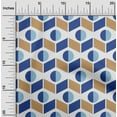 thumbnail image 2 of oneOone Velvet Medium Blue Fabric Geometric Sewing Craft Projects Fabric Prints By Yard 58 Inch Wide, 2 of 4