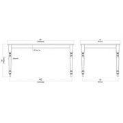 Boraam Wood Windsor Farmhouse 36 x 60 Dining Table in Cream and Natural Finish
