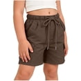 thumbnail image 6 of Grblisyd Girls Hiking Cargo Shorts Kids Bermuda Athletic Summer Casual Drawstring Baggy Solid Color Shorts with Pockets for Girls, 6 of 6
