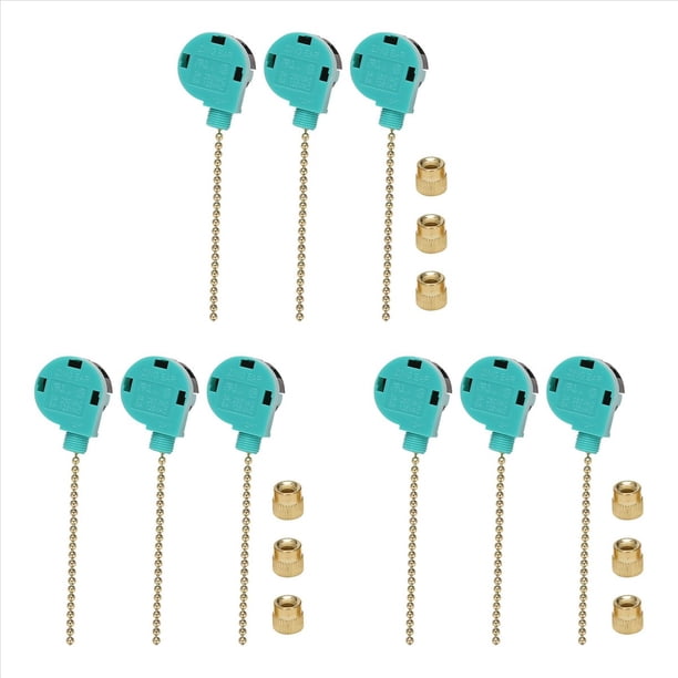 Paquete de 9 Interruptores para Ventilador de Techo, Control de Velocidad de Repuesto para Luz de Ventilador de Techo, LáMparas de Pared, Luz de Armario una ZE-268S6