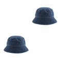 thumbnail image 4 of Jumpingount Sombrero de pescador de vaquero de Color sólido para mujer, sombrero para el sol al aire libre, amantes de la sección de las Azul vaquero 2piezas, 4 of 6