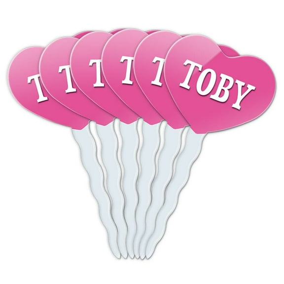 Toby Heart Love Cupcake Picks Toppers - Set of 6