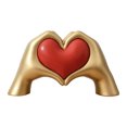 thumbnail image 1 of Escultura de mano de corazón de resina dorada, manos de amor, estatua de corazón con corazón rojo para sala de estar, dormitorio, oficina, mesa de café, escritorio, decoración de fiesta de boda, 1 of 8