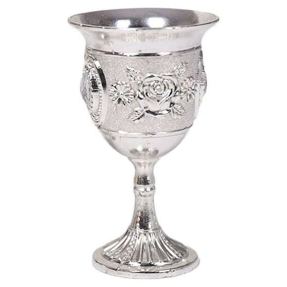 Copa de aleación de Zinc estilo incrustación, copa de vino tallada, copa de cristal de licor blanco, copas para fiesta en casa, Bar (plata)