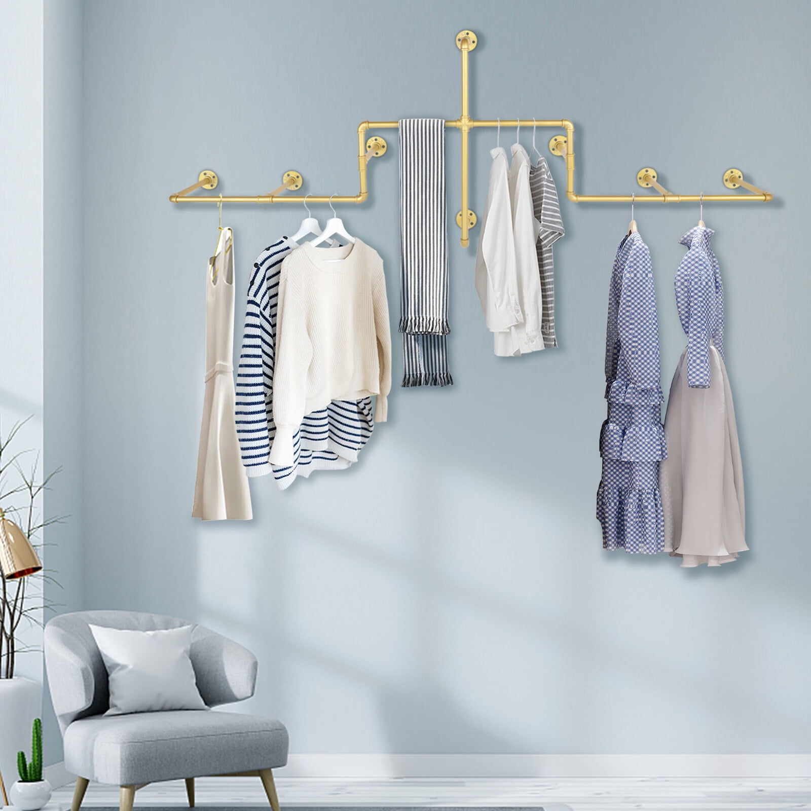 Clothing Rack Wall Mounted Clothes Hanger Garment Display Stand