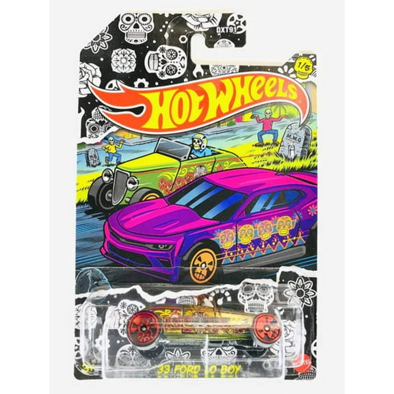 Hot Wheels '33 Ford Lo Boy Green Halloween Day of The Dead Dia de Los Muertos