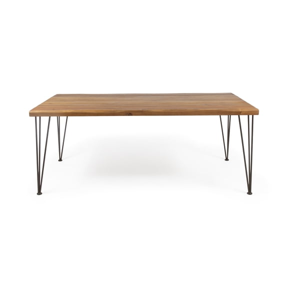 ZION INDUSTRIAL WOOD AND METAL RECTANGULAR DINING TABLE