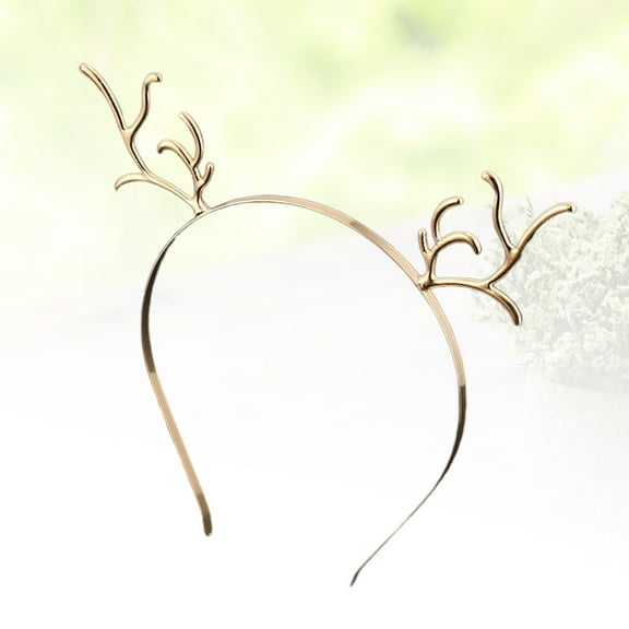 MUSEYA 2pcs Headband Metal with Golden Antlers for Women Party Supplies and Alloy