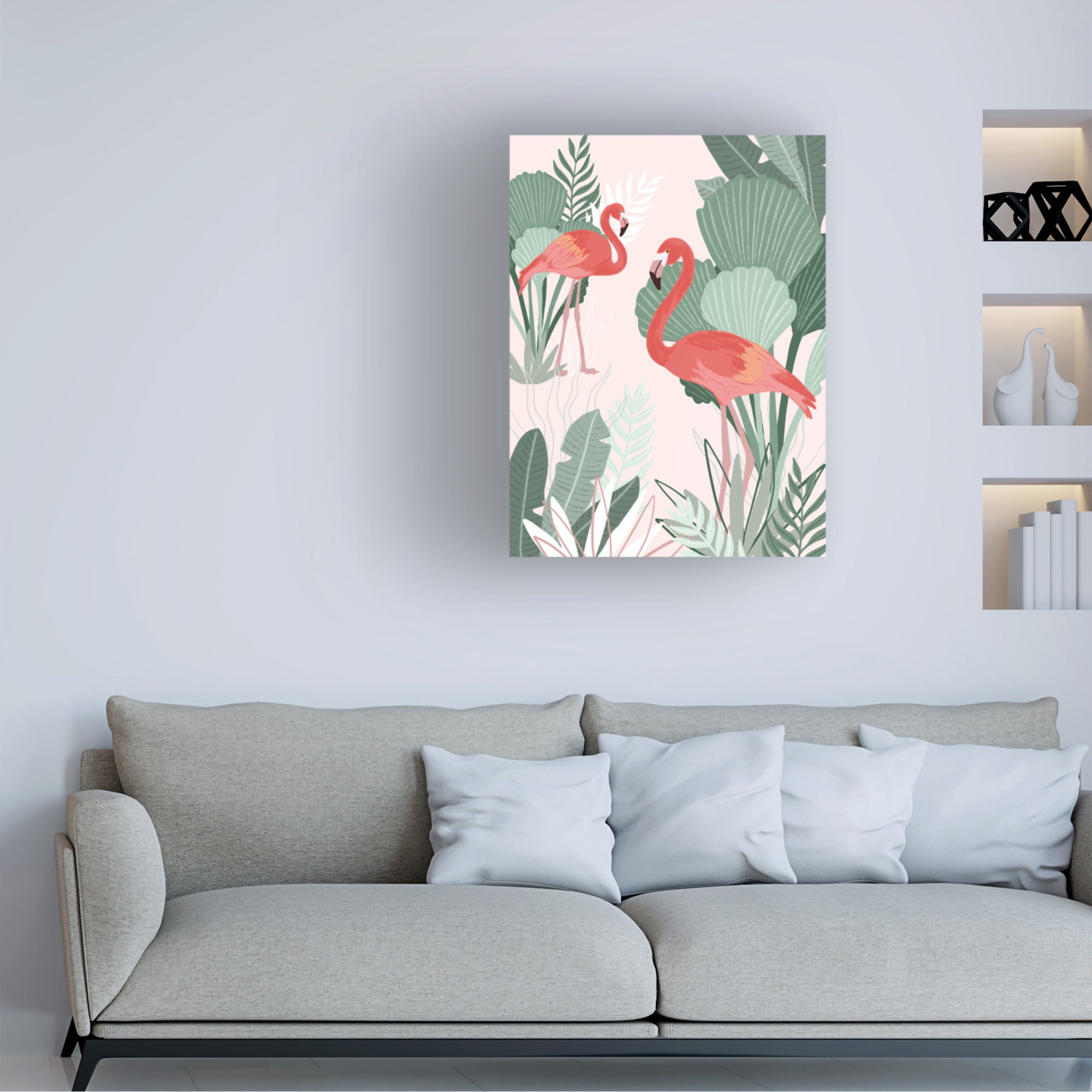 Trademark Fine Art Goed Blauw Flamingo Dreams Canvas Wall Art