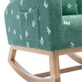 thumbnail image 7 of Rocking Chair for Nursery, Modern Upholstered Rocker Chair with High Back and Side Storage Pocket, Comfy Leisure Accent Armchair for Bedroom, Living Room and Balcony, Green, 7 of 7