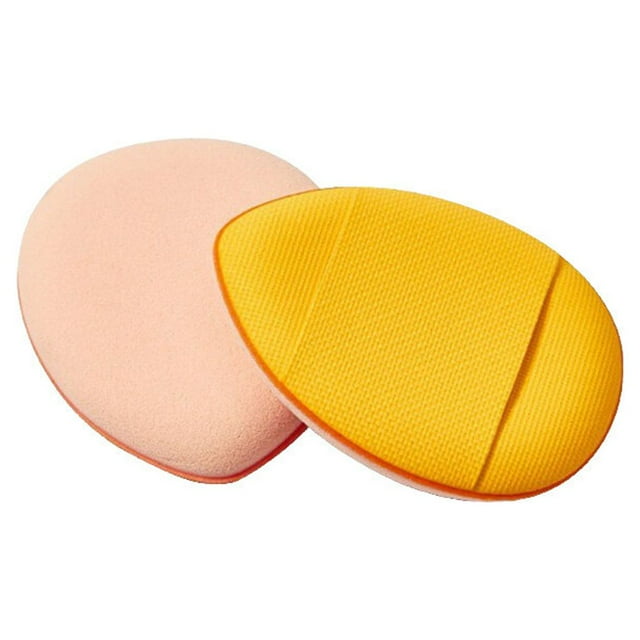 Becaristey Mini Portable Facial Powder Foundation Puff Washable Reusable Make Up Dry Wet Concealer Sponge Cosmetics Supply Travel Yellow 1Set