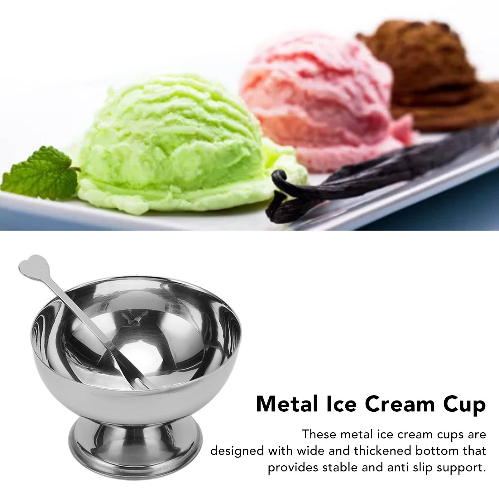 Ice Cream In Glass Bowl Realistic Composition, Ice Cream, Dessert In - View #7