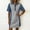 Gray, variant on Ovbmpzd Casual Summer Dresses for Women Imitation Denim Dark Gray Loose Fitting Collared Mini Shift Womens Dresses