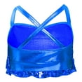 thumbnail image 2 of YiZYiF Kids Girls Sequin Shiny Dance Tops Cross Back Metallic Camisole Jazz Hip Hop Dance Crop Top Blue 16, 2 of 5
