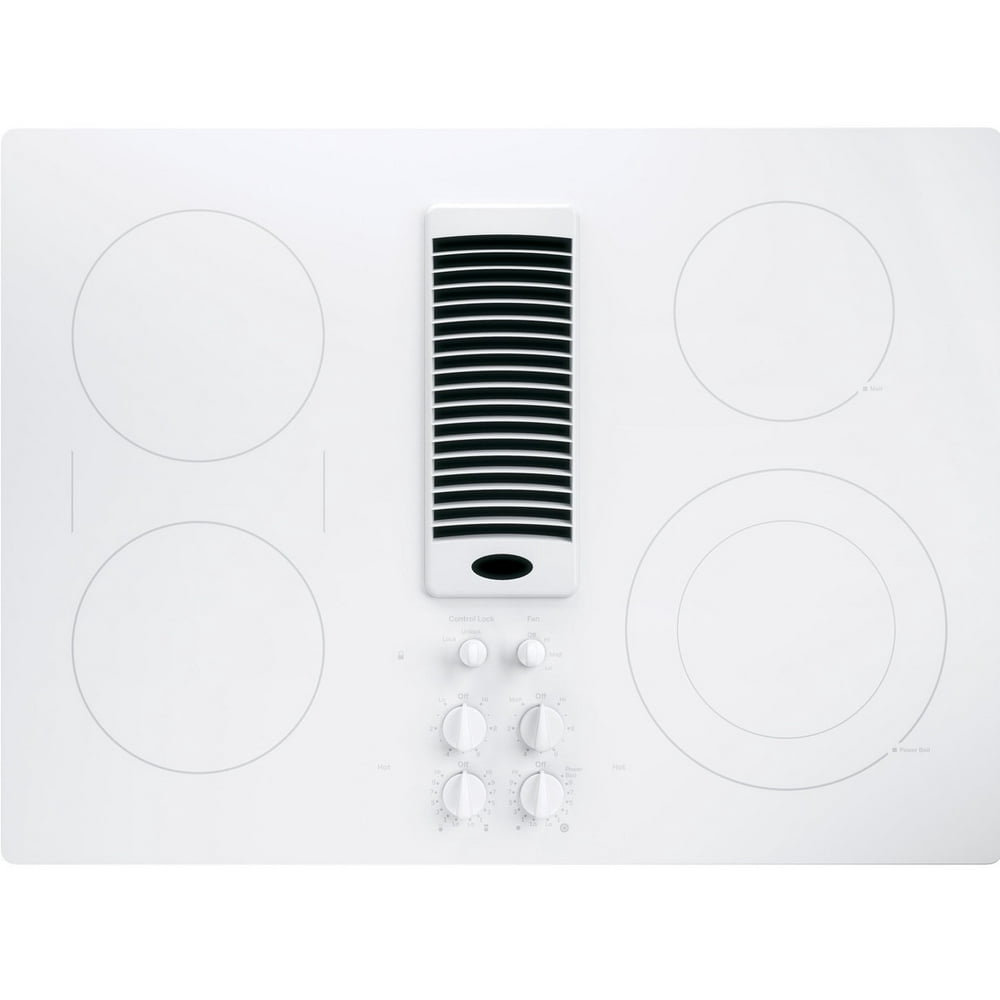 GE 30 Inch Downdraft Smoothtop Electric Cooktop with 4 Radiant Elements