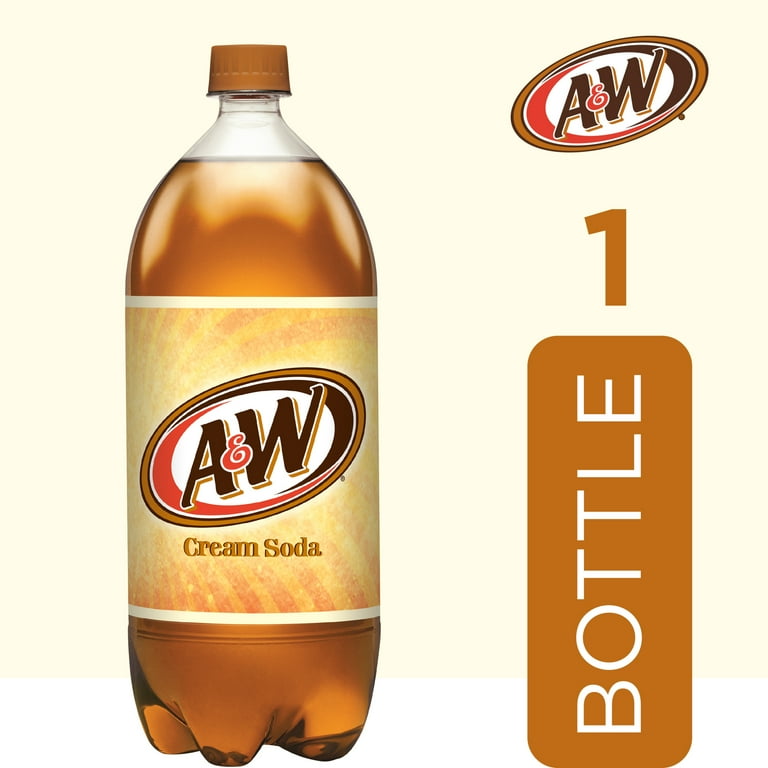 A&W, Cream Soda, 2 L Bottle, Classic Vanilla, Caffeine-Free