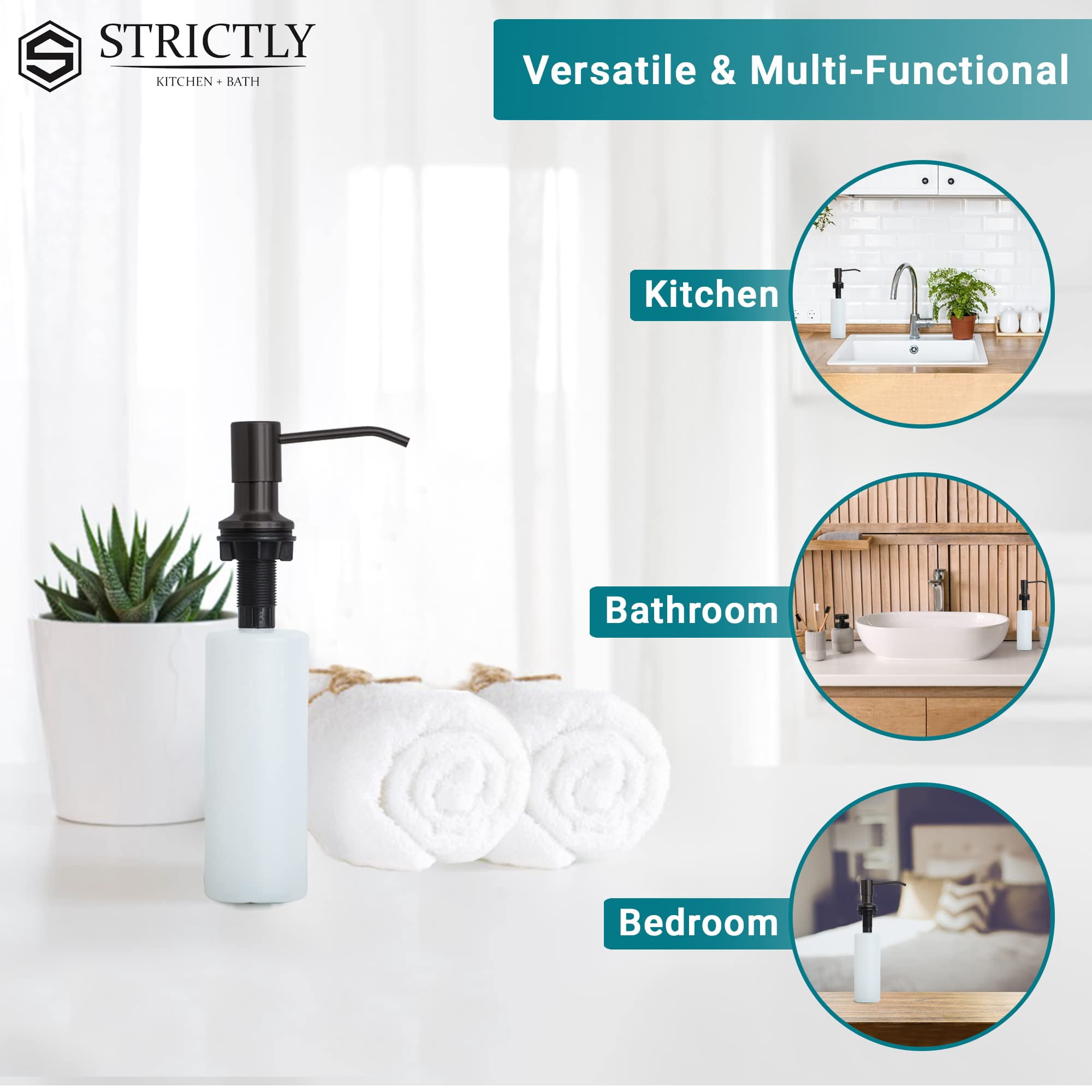Strictly Sinks Liquid Soap Dispenser Stainless Steel Refillable Dish Soap Dispenser Bottle with Pump