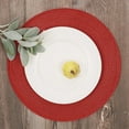 thumbnail image 6 of Round Placemats Set of 4 for Dining Tables 15 inch Cotton Braided Placemats Washable Reversible for Kitchen Holiday Party (Red, 4), 6 of 7