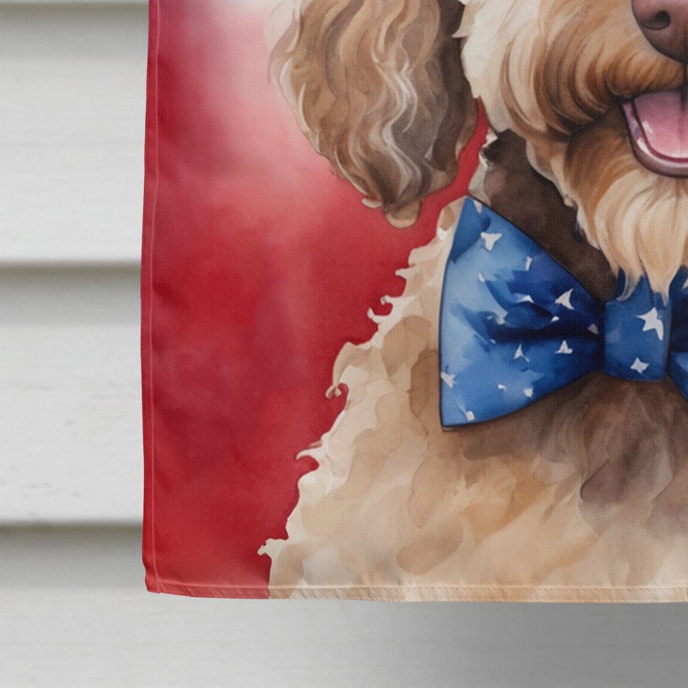 Labradoodle Patriotic American House Flag 28 in x 40 in